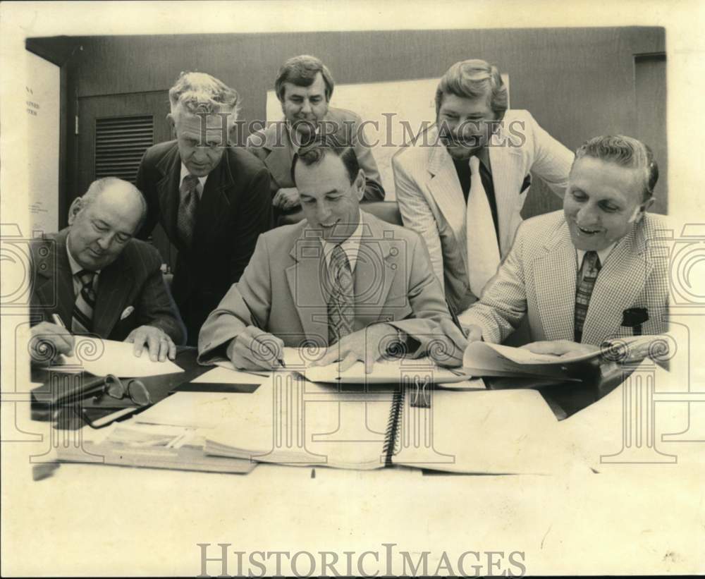 1973 Contract Signing in Baton Rouge for West Bank Expressway - Historic Images