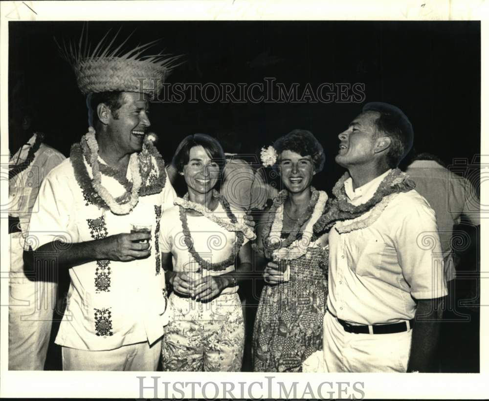 Southern Yacht Club members at South sea party in Metairie - Historic Images