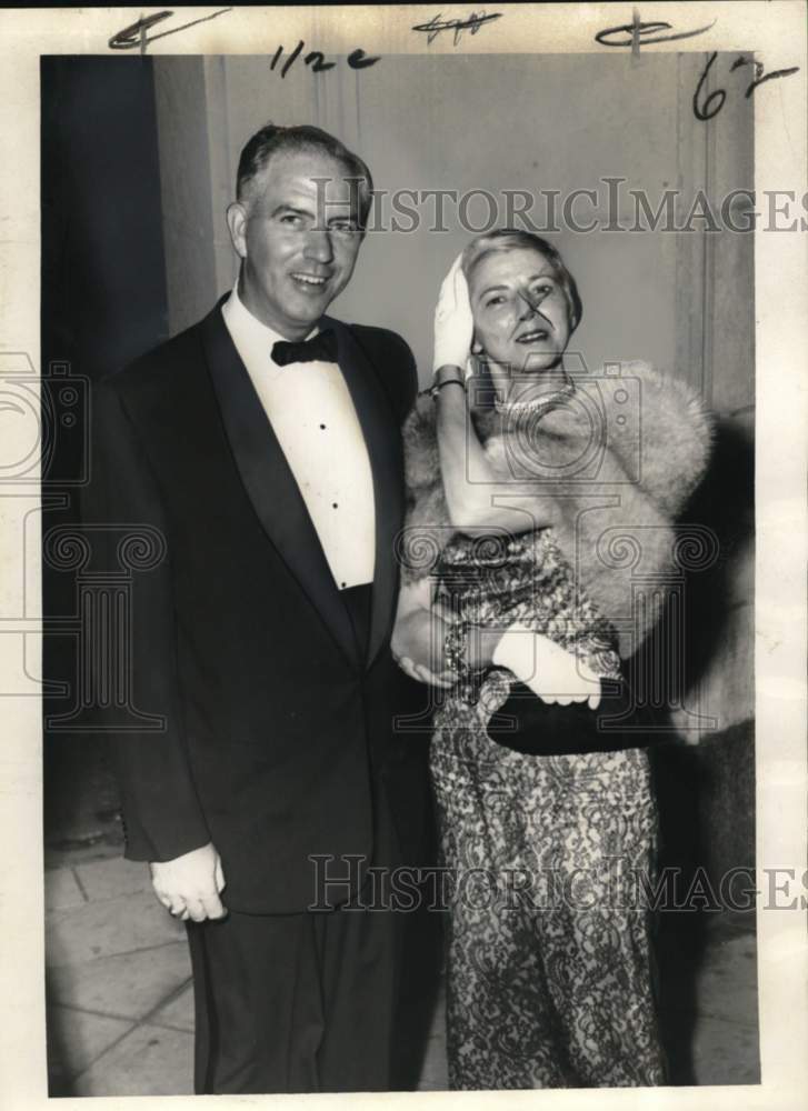 1956 Press Photo Mr. and Mrs. Thomas C. Nugent in Portrait at Event - noo71774 - Historic Images