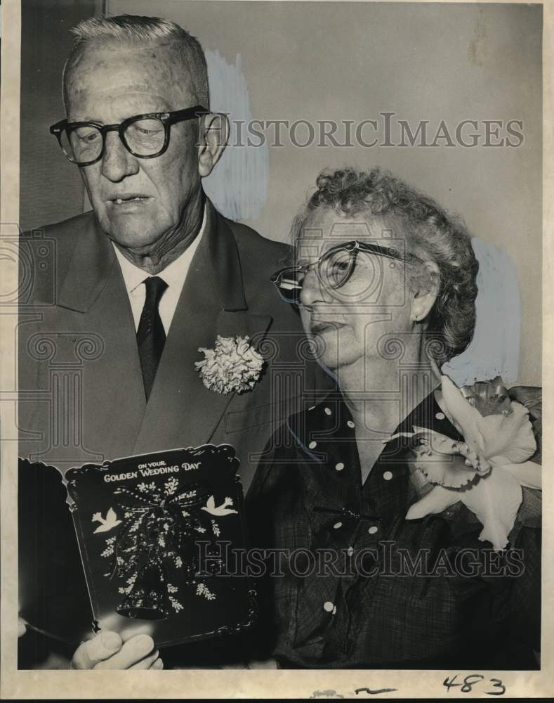 1967 Mr. and Mrs. Henry Vonderhaar on 50th Wedding Anniversary - Historic Images