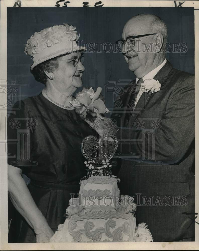 1964 Mr. and Mrs. Simoneaux celebrate Golden Wedding Anniversary - Historic Images