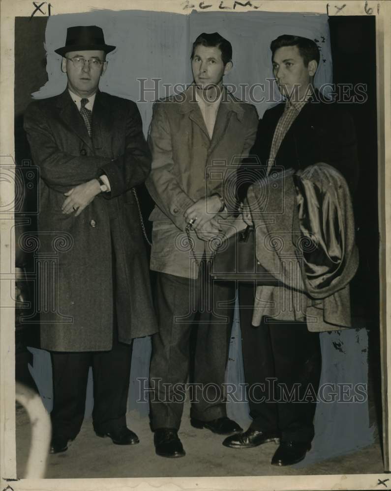 1957 Frank Edward Wetzel leaves Train with Law Enforcement Officers - Historic Images