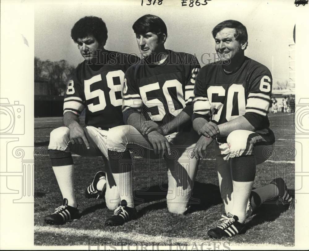 1975 Press Photo Jeff Siemon and other players in Tulane Stadium&#39;s Super Bowl IX - Historic Images