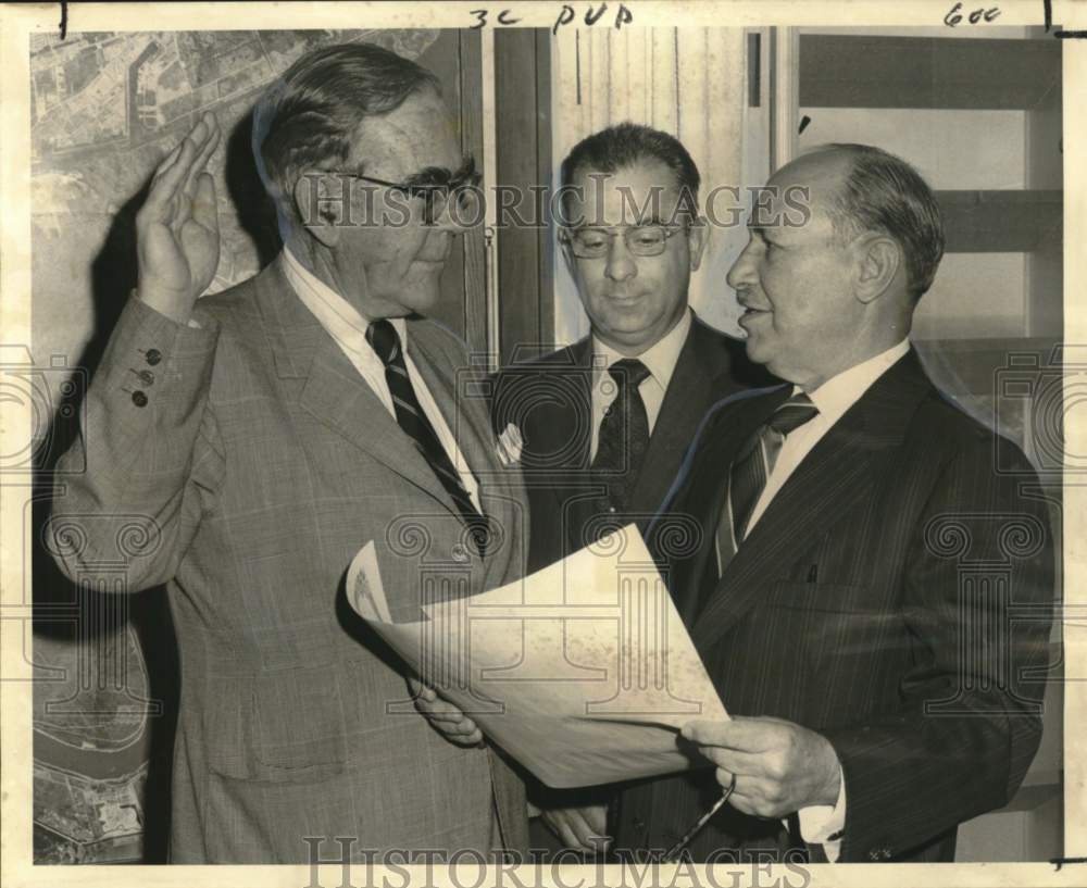 1972 New Dock Board Member Frank G. Strachan sworn in by C.C. Guidry - Historic Images