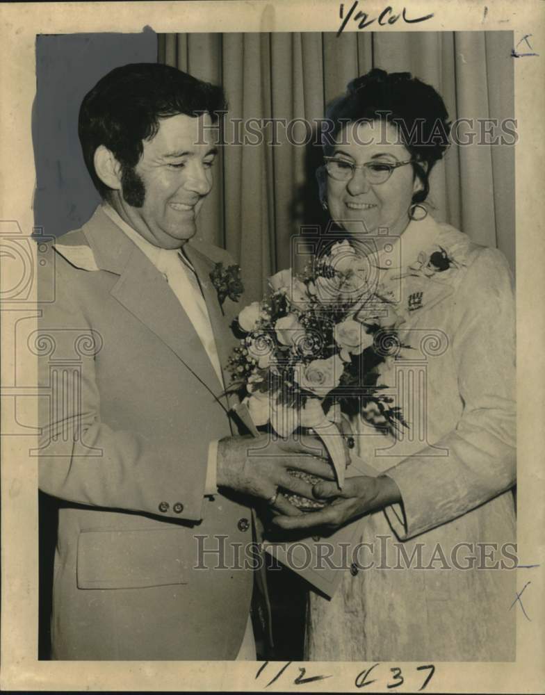 1972 Rick White &amp; Mrs. Rose Vallaire of Retail Florists Association - Historic Images