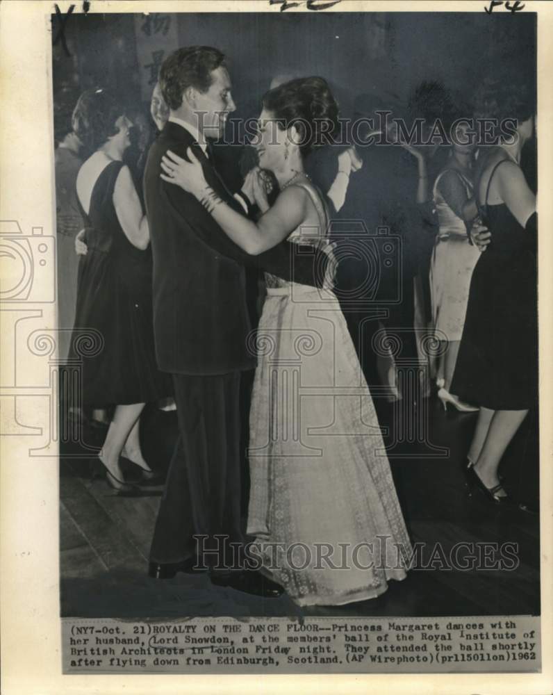 1962 Princess Margaret and Lord Snowdon dance at Members&#39; Ball. - Historic Images