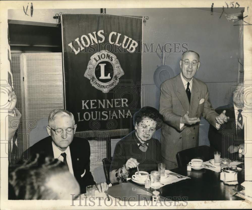 1956 Humberto Valenzuela addresses Lions International delegation. - Historic Images