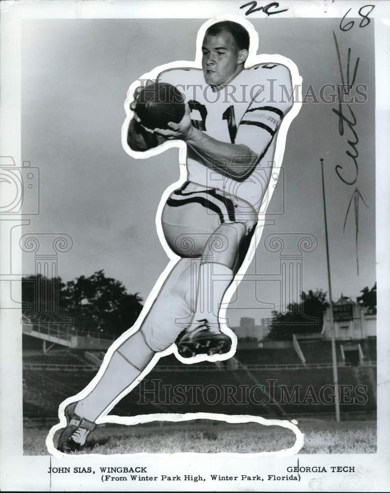 1967 Press Photo John Sias, Georgia Tech Wingback - noo80485 - Historic Images