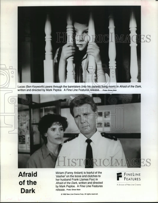 1992 Ben Keyworth, Fanny Ardant & James Fox in Afraid of the Dark. - Historic Images