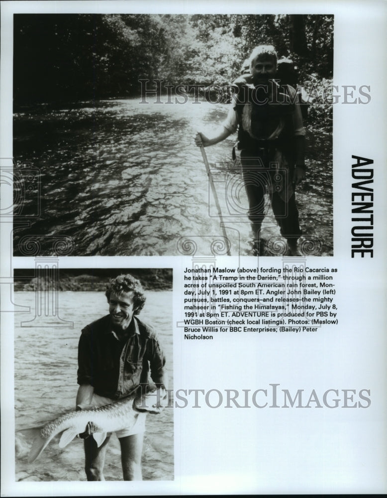 1991 Press Photo Jonathan Maslow in A Tramp in the Darien, on PBS. - nop00301- Historic Images