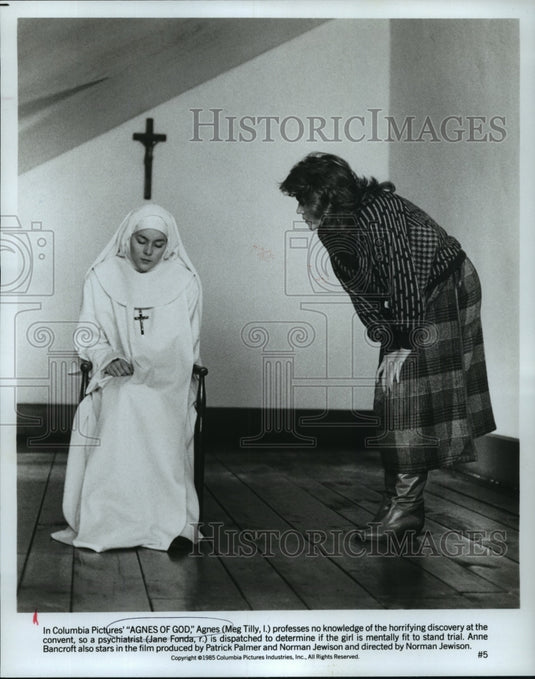 1985 Press Photo Meg Tilly and Jane Fonda star in Agnes of God. - nop00309- Historic Images