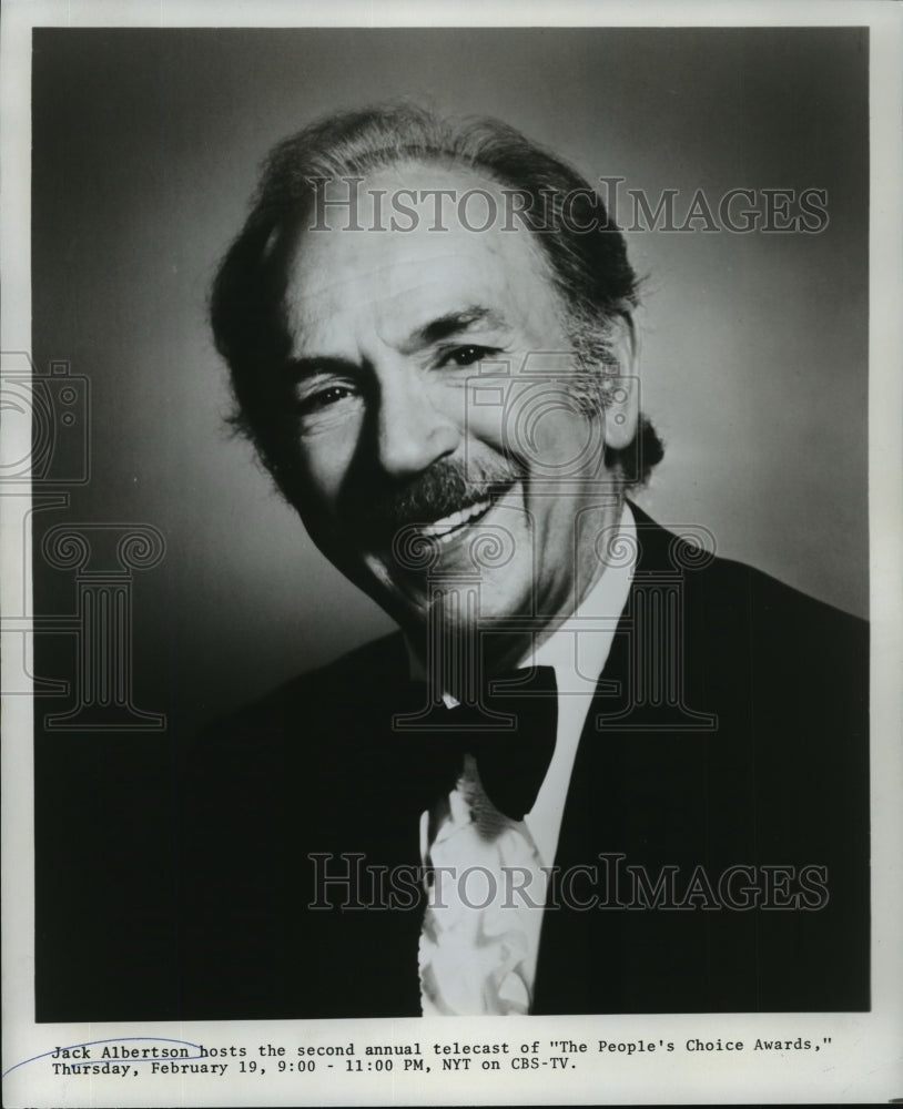 1976 Press Photo Jack Albertson hosts The People&#39;s Choice Awards, on CBS. - Historic Images