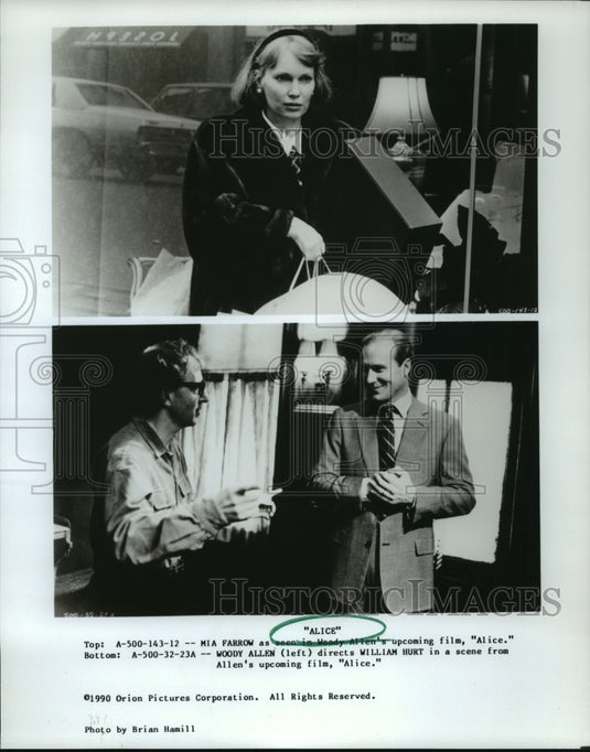 1990 Mia Farrow, Woody Allen & William Hurt in scenes from Alice. - Historic Images