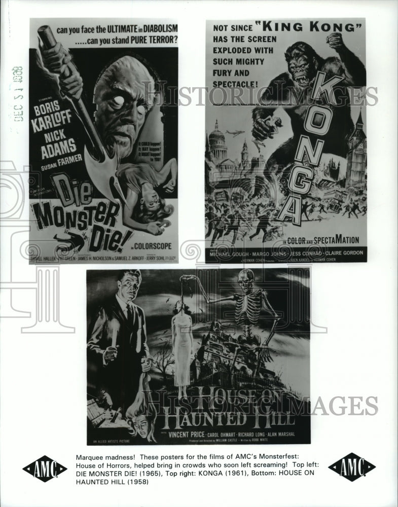 1998 Posters from Die Monster Die 1965 and Konga 1961, on AMC.-Historic Images