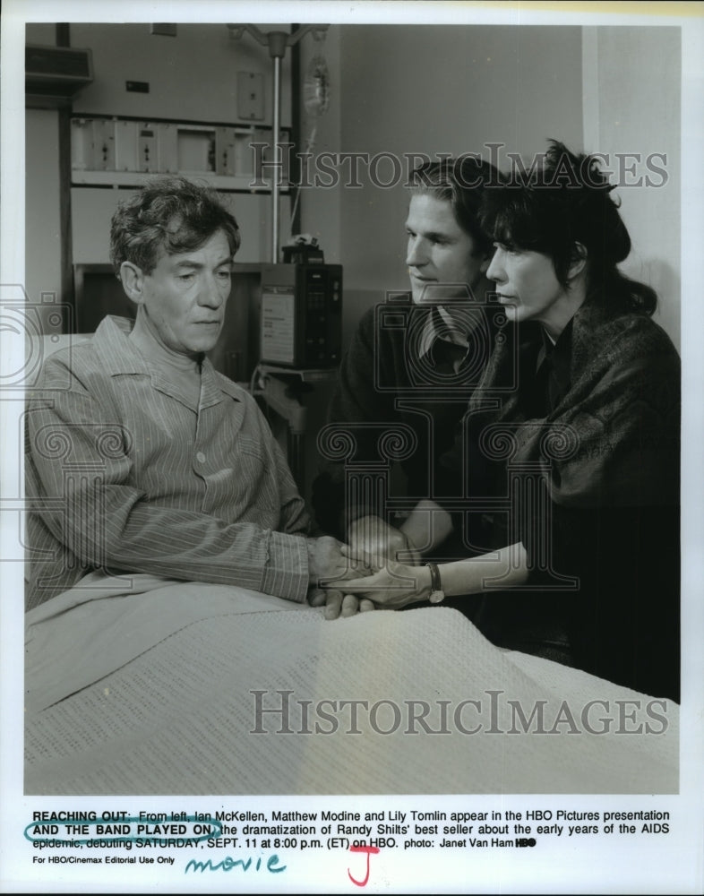 1993 Ian McKellen, Matthew Modine in &quot;And the Band Played on&quot; HBO - Historic Images