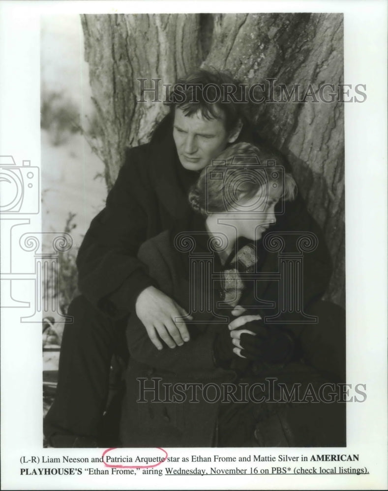 Press Photo Liam Neeson, Patricia Arquette in "American Playhouse: Ethan Frome"-Historic Images