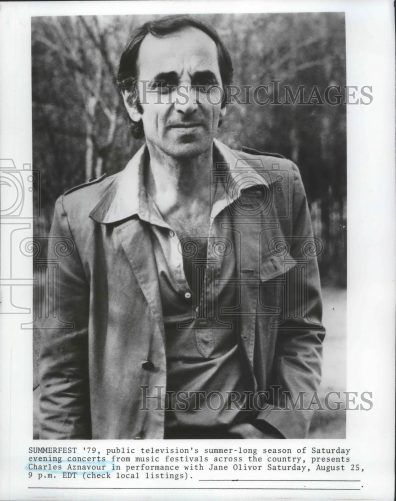 1979 French Actor-Singer Charles Aznavour for Summerfest &#39;79 - Historic Images