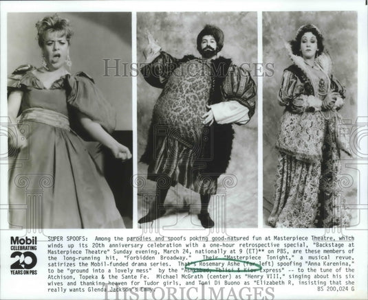 1991 Press Photo Rosemary Ashe and Michael McGrath on Forbidden Broadway. - Historic Images