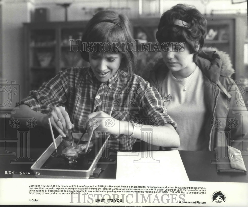 1987 Rosanna Arquete and Liane Curtis star in Baby, It's You. - Historic Images