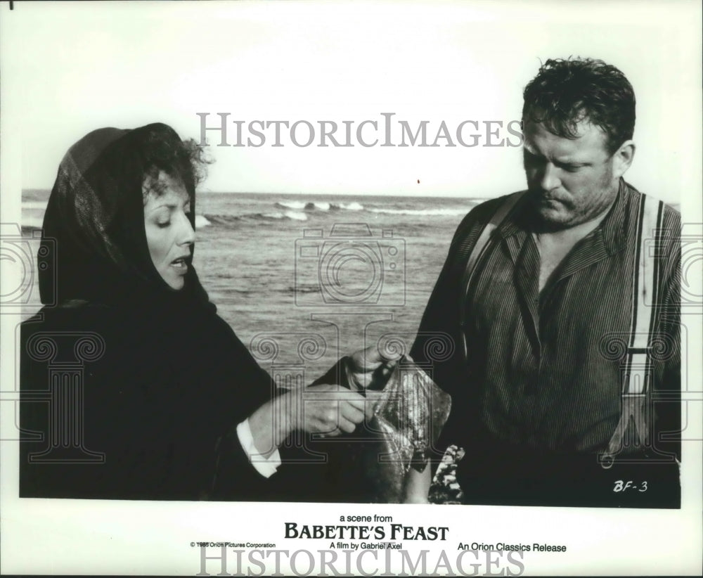 1988 Stephane Audran and Lars Lohmann in Babette's Feast. - Historic Images