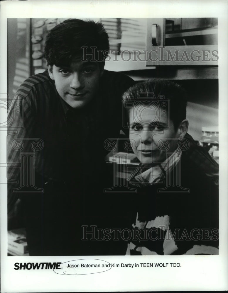 1988 Press Photo Jason Bateman, Kim Darby in &quot;Teen Wolf Too&quot; Showtime - Historic Images