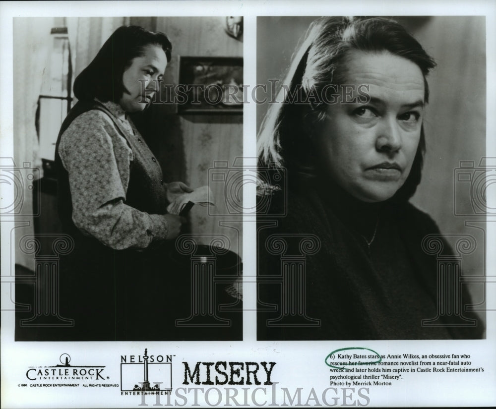 1990 Kathy Bates in scenes from Misery. - Historic Images