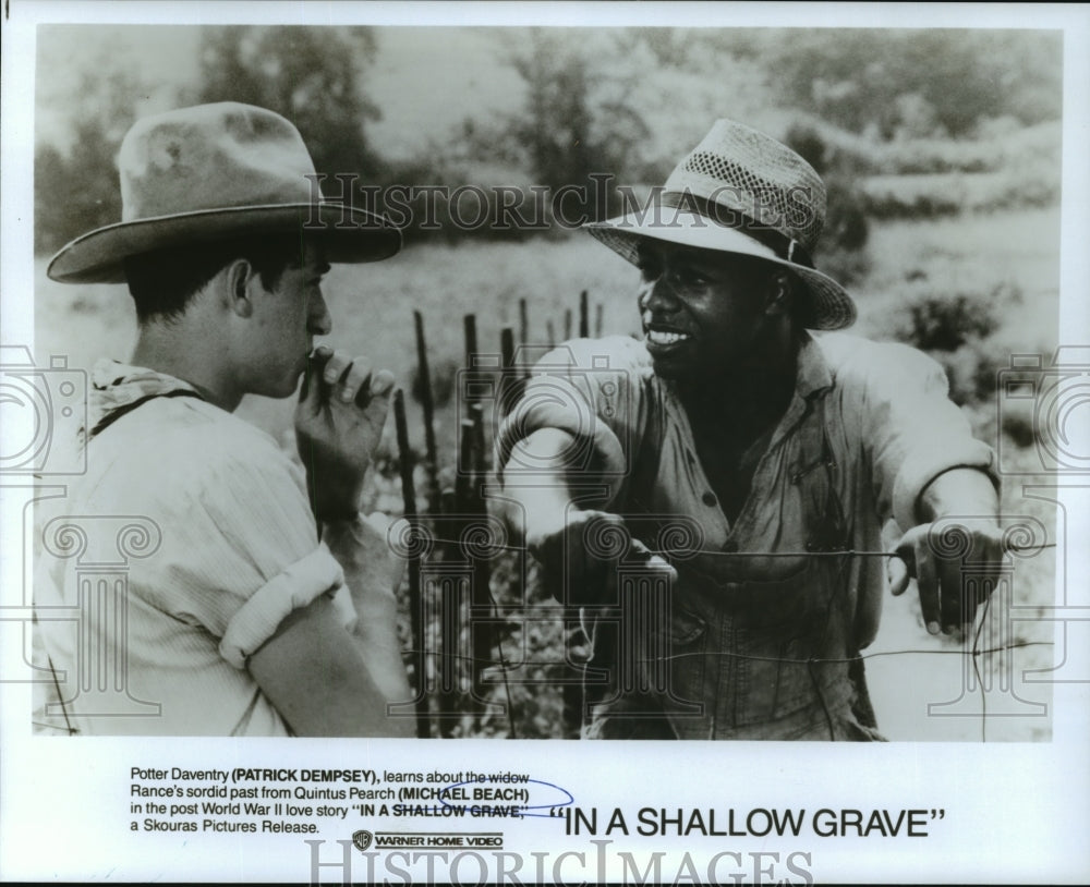 1990 Patrick Dempsey, Michael Beach in "In a Shallow Grave" Movie - Historic Images