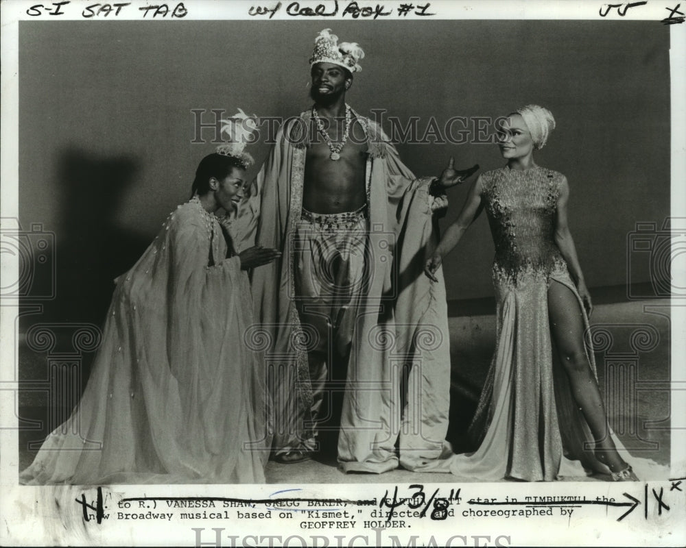 1979 Vanessa Shaw, Gregg Baker & Eartha Kit star in Timbuktu. - Historic Images