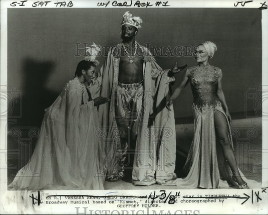 1979 Vanessa Shaw, Gregg Baker & Eartha Kit star in Timbuktu. - Historic Images