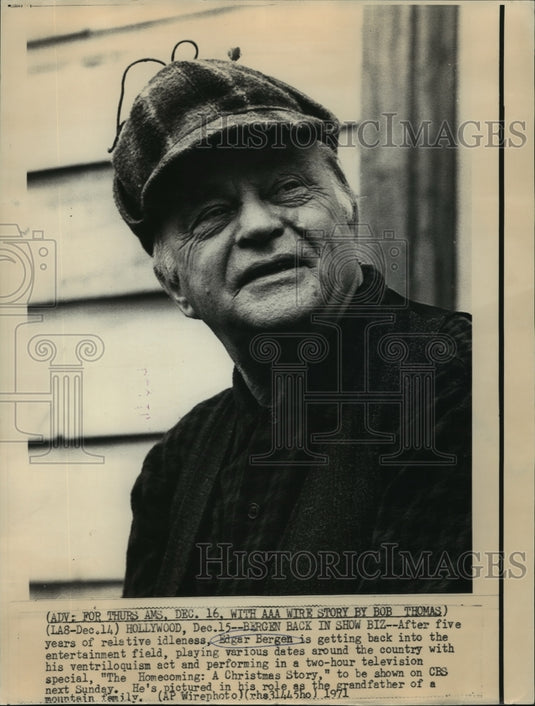 1971 Press Photo Edgar Bergen "The Homecoming: A Christmas Story" - Historic Images