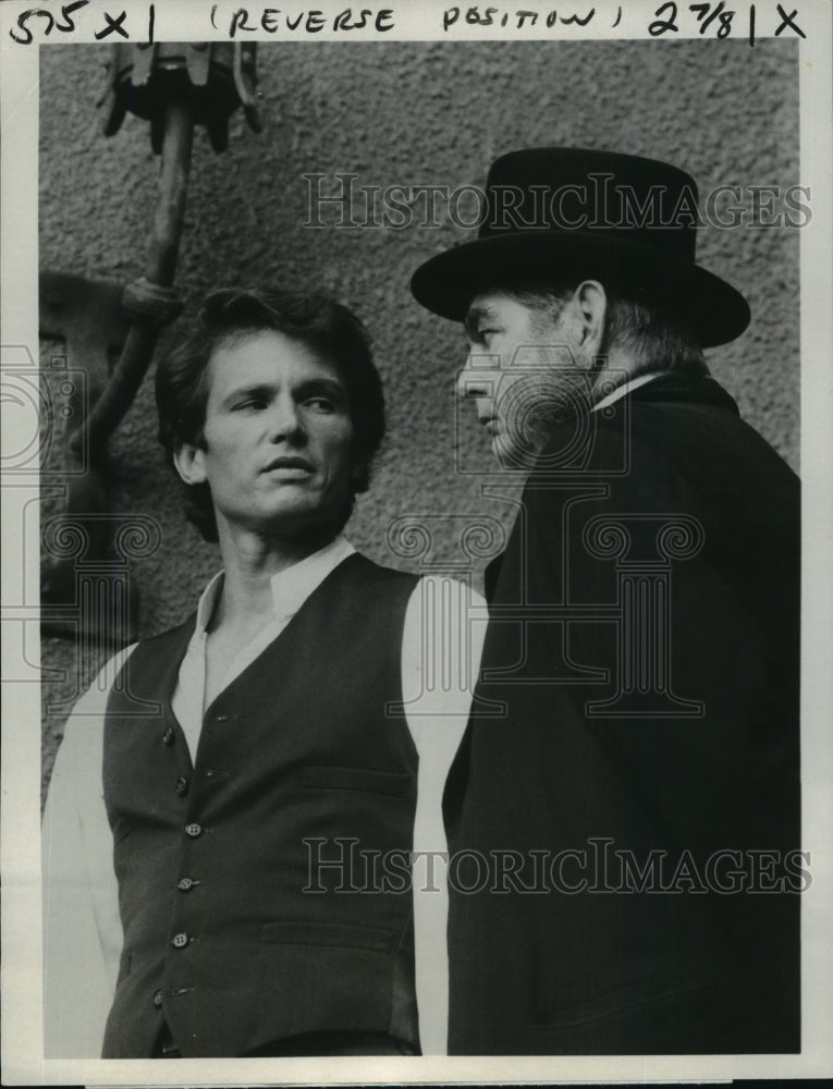 1981 France Benard and Logan Ramsey on Guillotine, on ABC. - Historic Images