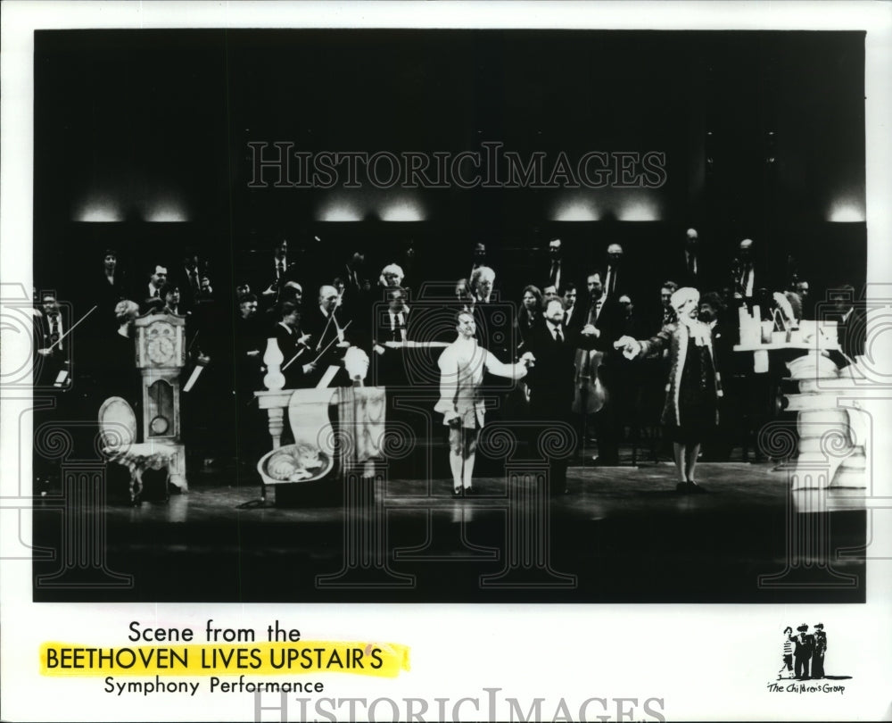 1995 Scene from the Beethoven Lives Upstairs Symphony Performance. - Historic Images