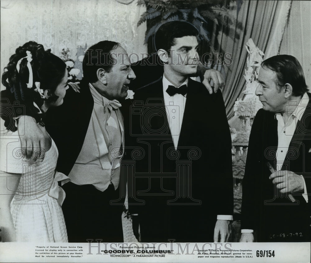 1969 Press Photo Ali MacGraw, Jack Klugman, Richard Benjamin "Goodbye, Columbus" - Historic Images