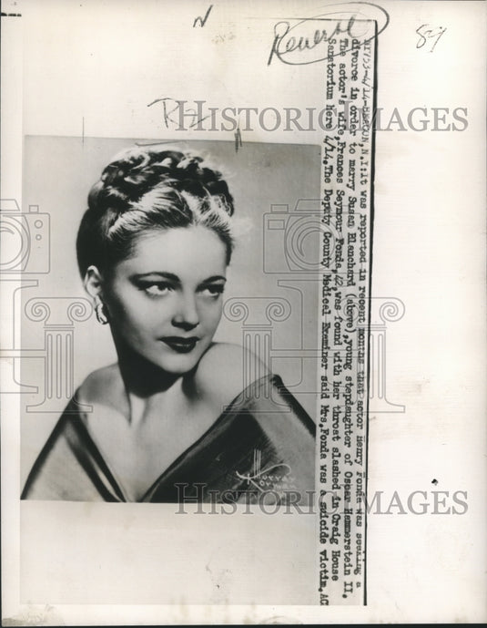 1950 Press Photo Susan Blanchard reported in relationship with actor Henry Ford.-Historic Images