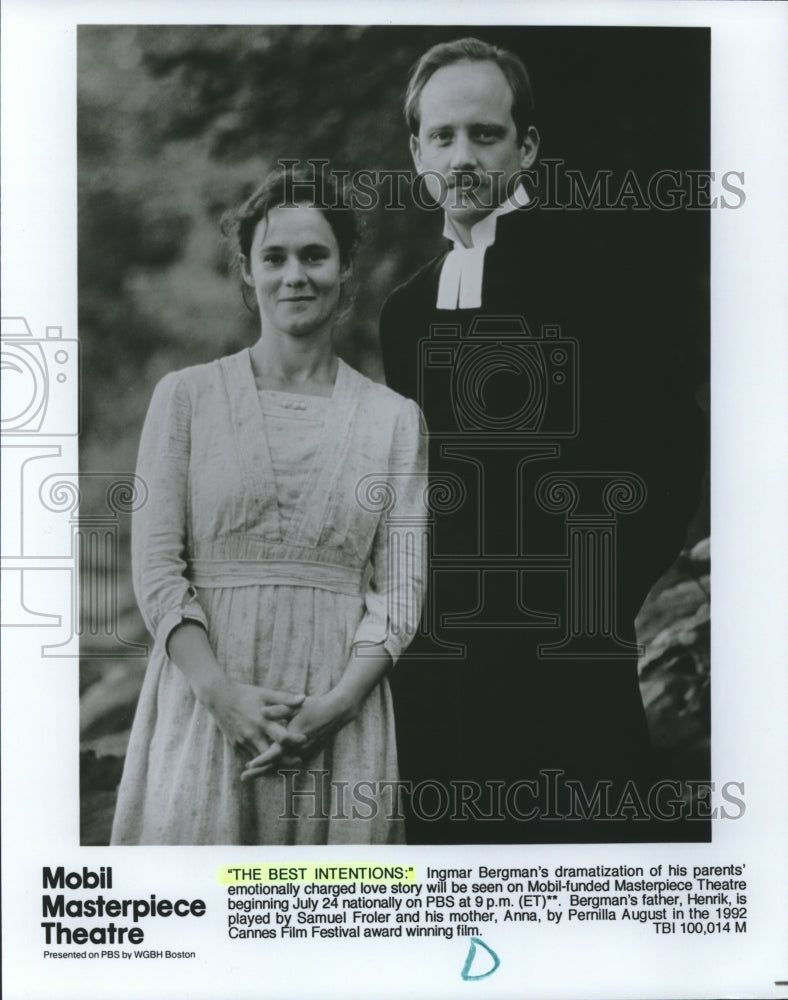 1994 Samuel Froler and Pernilla August in The Best Intentions. - Historic Images