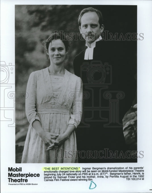 1994 Samuel Froler and Pernilla August in The Best Intentions. - Historic Images