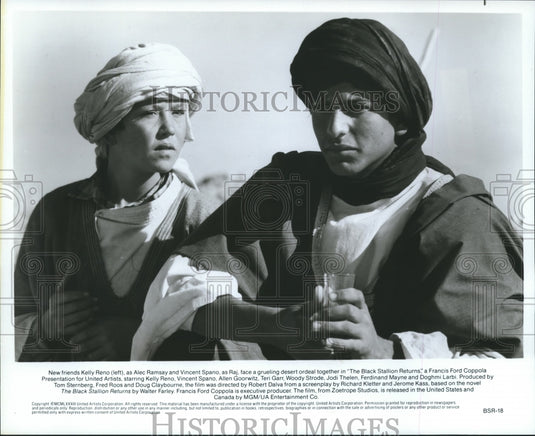 Press Photo Actors Kelly Reno and Vincent Spano In "The Black Stallion Returns" - Historic Images