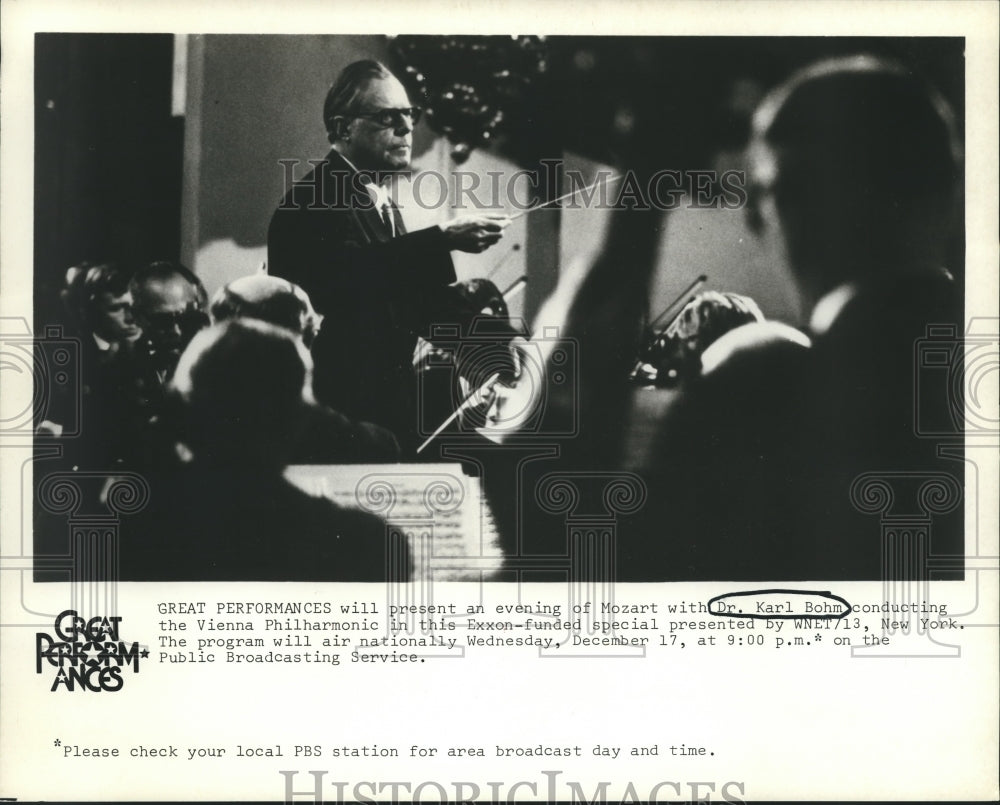 1978 Dr. Karl Bohm conducting Vienna Philharmonic in Exxon special - Historic Images