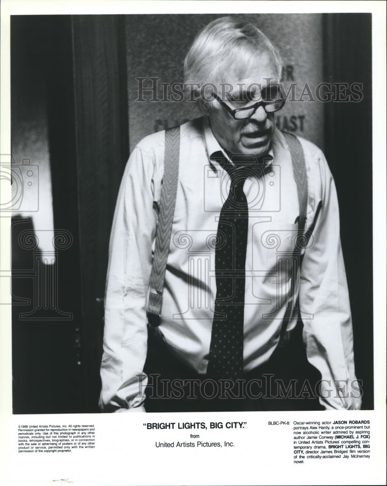 1988 Actor Jason Robards in &quot;Bright Lights, Big City&quot; Movie - Historic Images