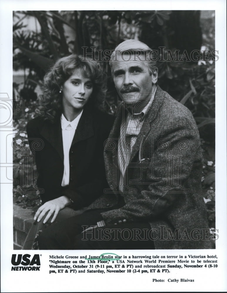 1990 Michele Greene &amp; James Brolin in &quot;Nightmare on the 13th Floor.&quot; - Historic Images