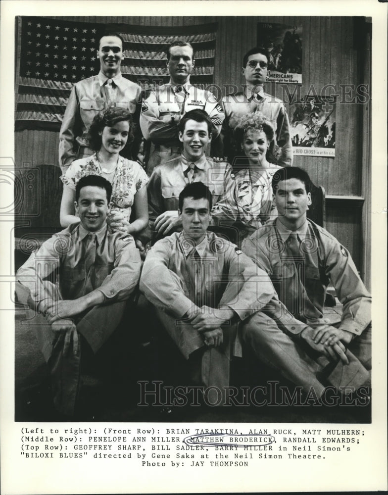 1989 Matthew Broderick and other cast members of &quot;Biloxi Blues.&quot; - Historic Images