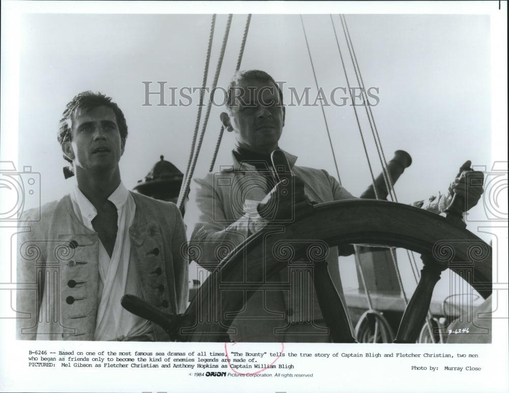 1984 Mel Gibson &amp; Anthony Hopkins star in &quot;The Bounty&quot; - Historic Images