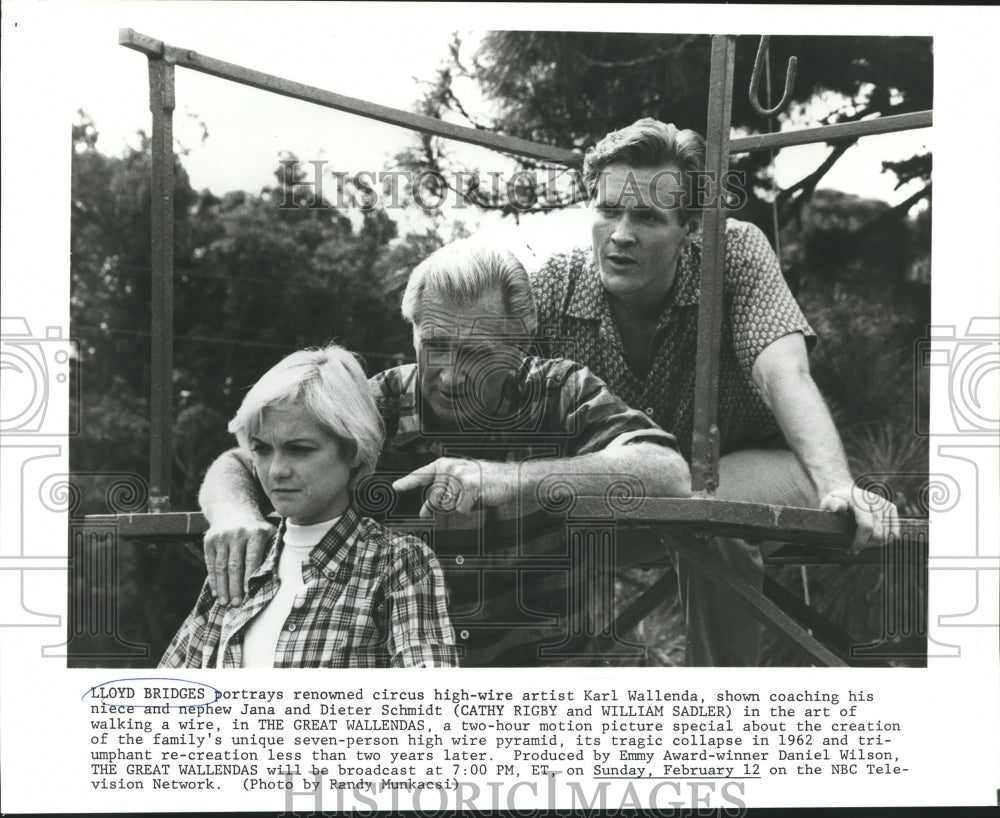 1978 Lloyd Bridges, Cathy Rigby &amp; William Sadler in The Wallendas - Historic Images