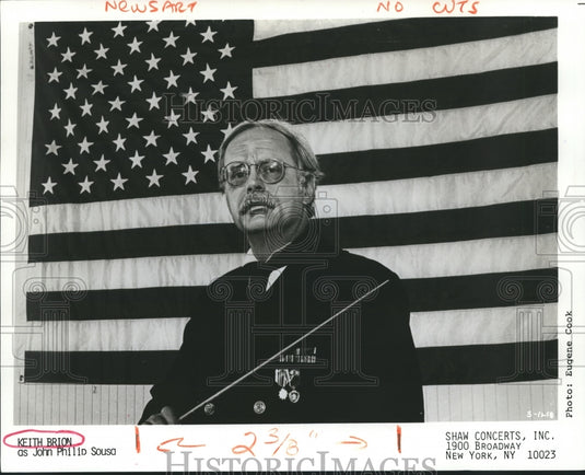 1987 Press Photo Conductor Keith Brion as John Phillip Sousa - Historic Images