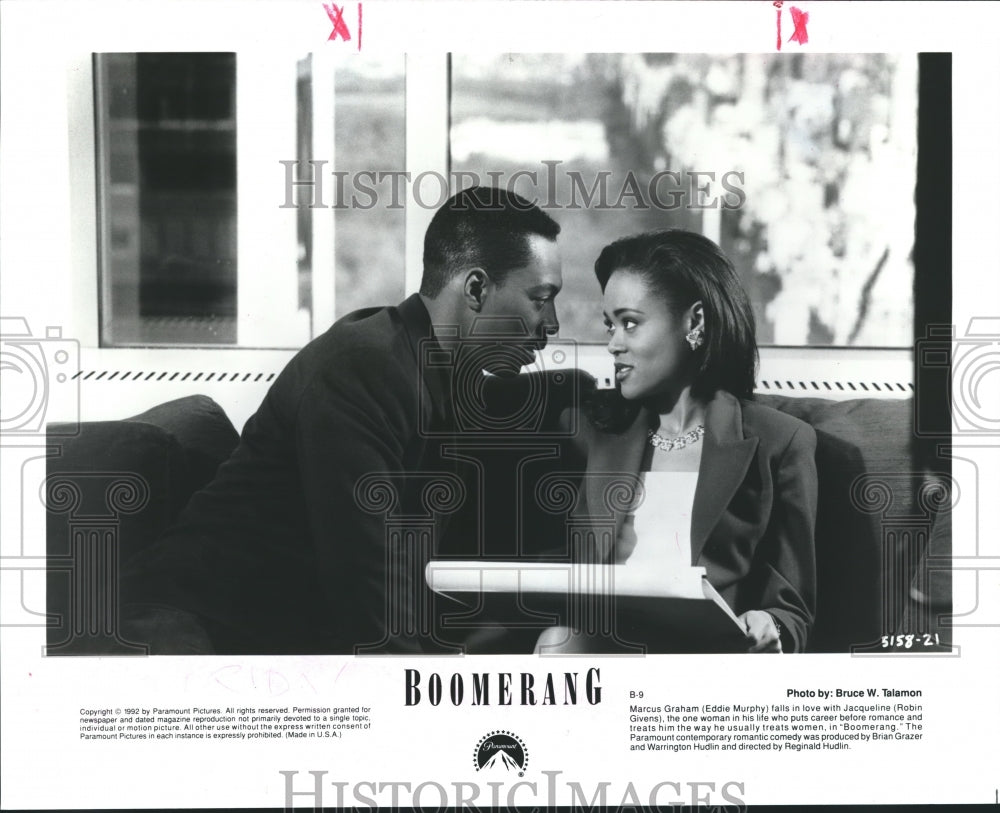 1992 Eddie Murphy and Robin Givens star in "Boomerang" - Historic Images