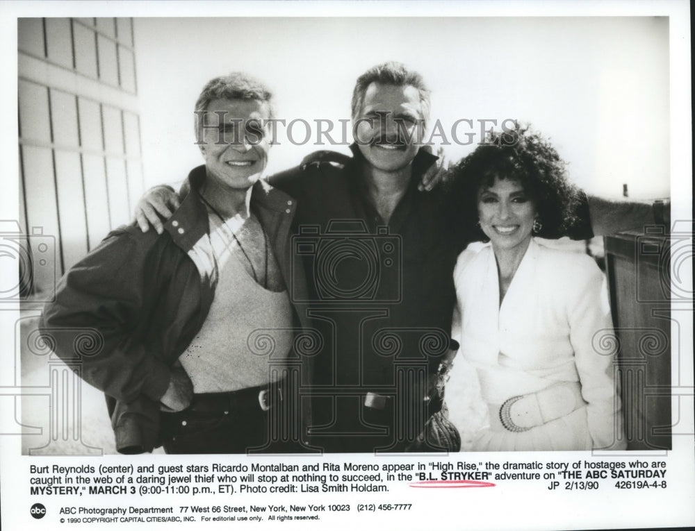 1990 Press Photo Cast of &quot;High Rise&quot; in &#39;B.L. Stryker&#39; adventure on ABC/TV - Historic Images