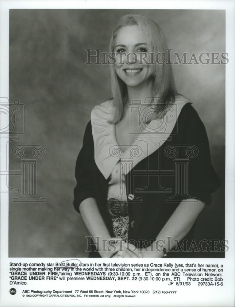 1993 Press Photo Comedian Brett Butler stars in &quot;Grace Under Fire,&quot; ABC/TV - Historic Images