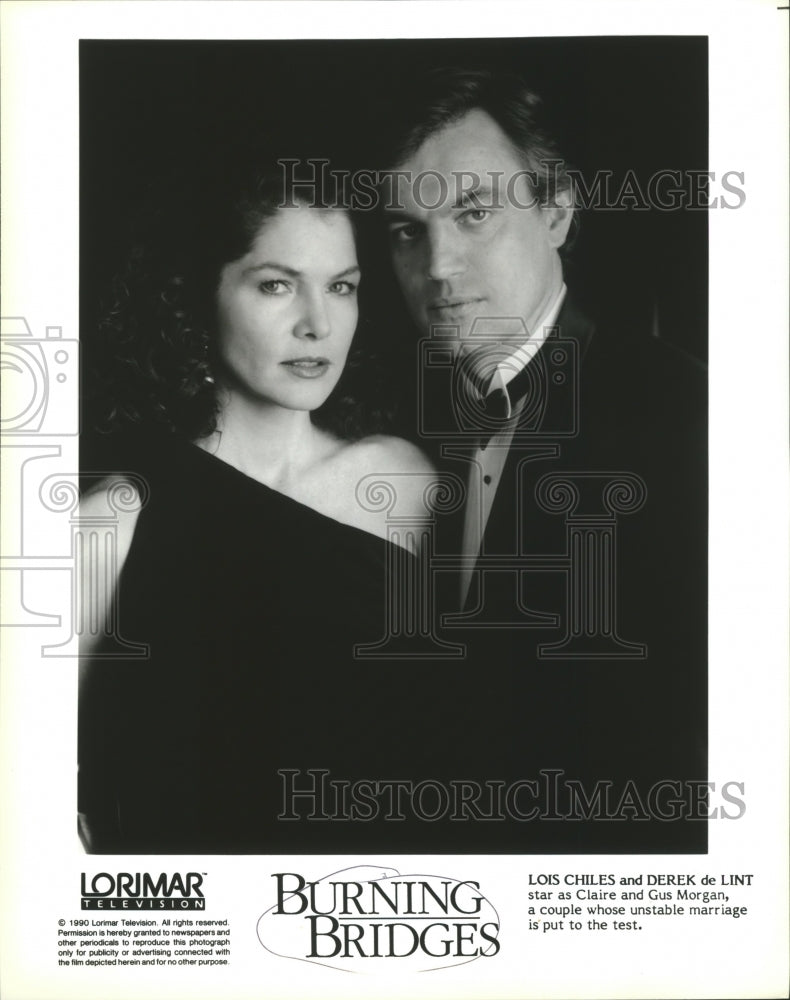 1990 Lois Chiles and Derek de Lint star in &quot;Burning Bridges.&quot; - Historic Images