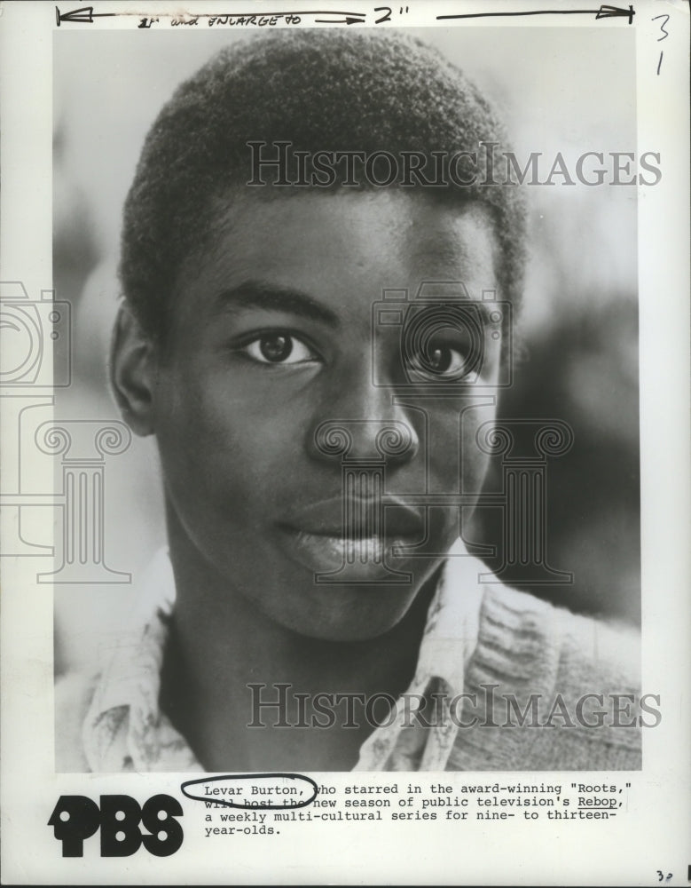 1978 Press Photo Actor Levar Burton Hosting TV Show &quot;Rebop&quot; - nop12469- Historic Images