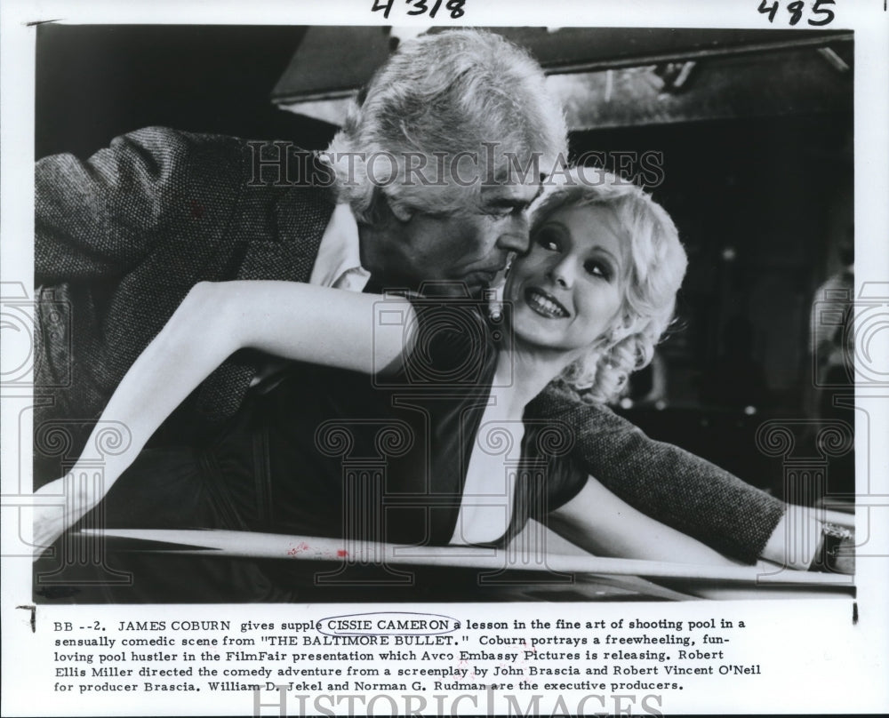 1989 Press Photo James Coburn and Cissie Cameron star on &quot;The Baltimore Bullet.&quot;-Historic Images